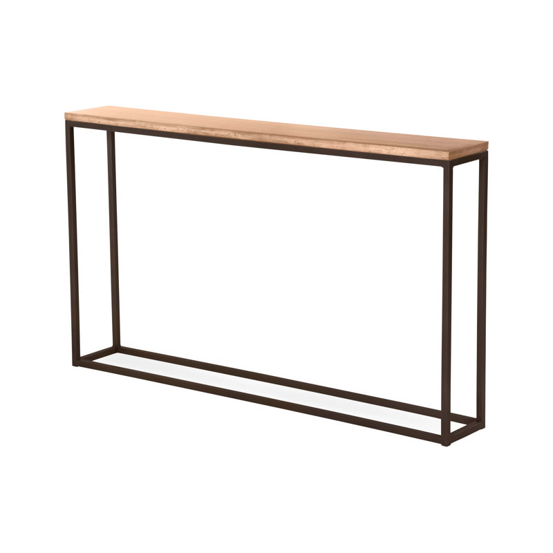 Chaplin 54'' Solid Wood Top Console Table, Marrone Antico, Clear Coat