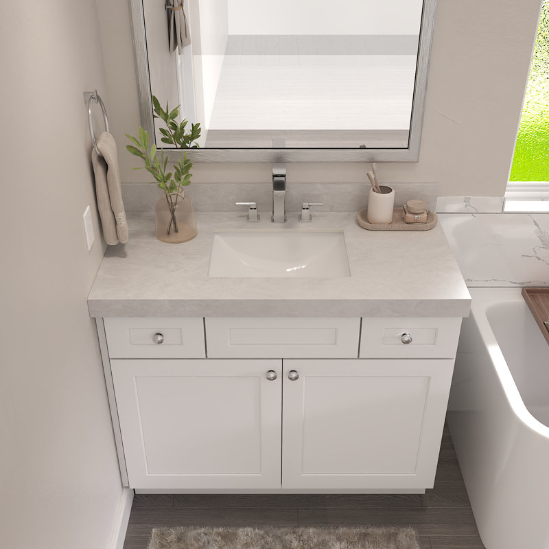 Comptoir de meuble-lavabo Furinno, Jade clair, Bol simple, Central