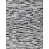 Natural Hide Cowhide Geometric Area Rug in Gray