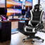 JL Comfurni JD-S0 Adjustable Reclining Ergonomic Faux Leather Swiveling PC & Racing Game Chair with Footrest-86593339