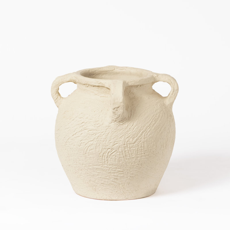 Handcrafted Amphora Shaped Vase - Contemporary Design Style Vase Made Using Terracotta