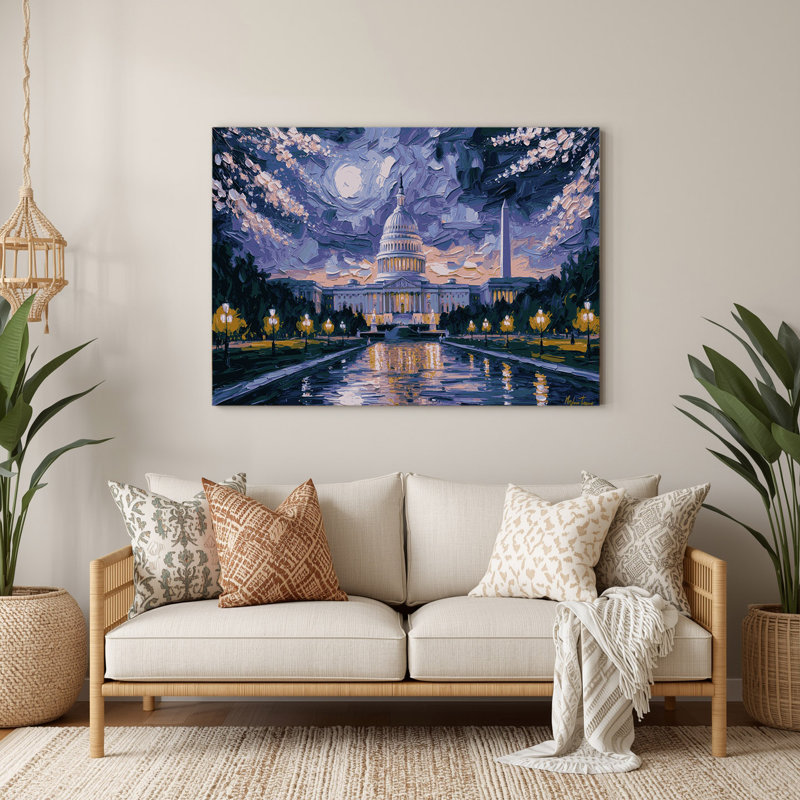 Art mural en métal avec cités, "Washington", H 240 po x l 240 po x P 0,05 po