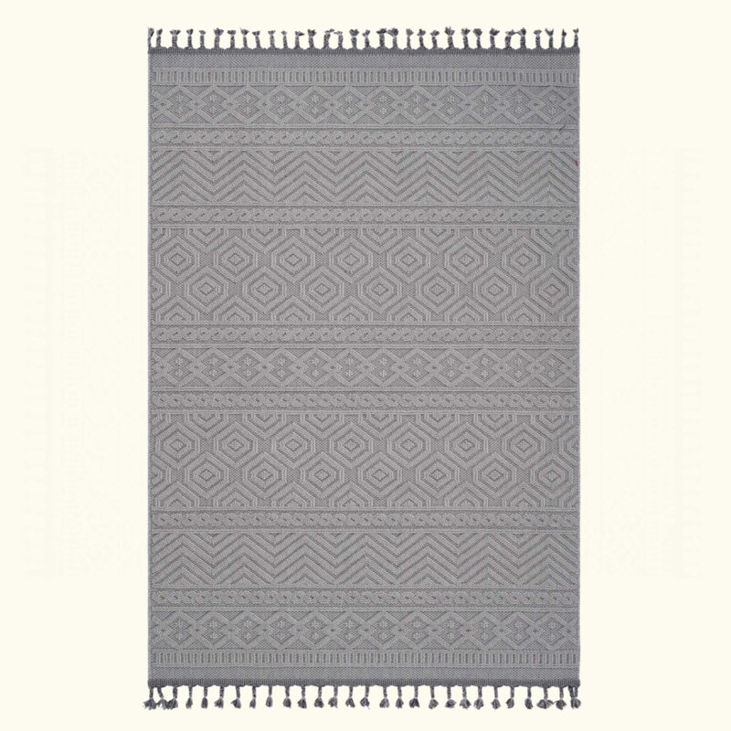 Geometric Indoor/Outdoor Area Rug, Stain-Resistant And Non-Shedding For Modern Spaces, Rectangle 7'9" x 10'