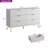 Fluted 6 - Drawer Dresser 47.2''W Wood Wide Chest Of Drawers With Metal Handle & Feet-1661742805