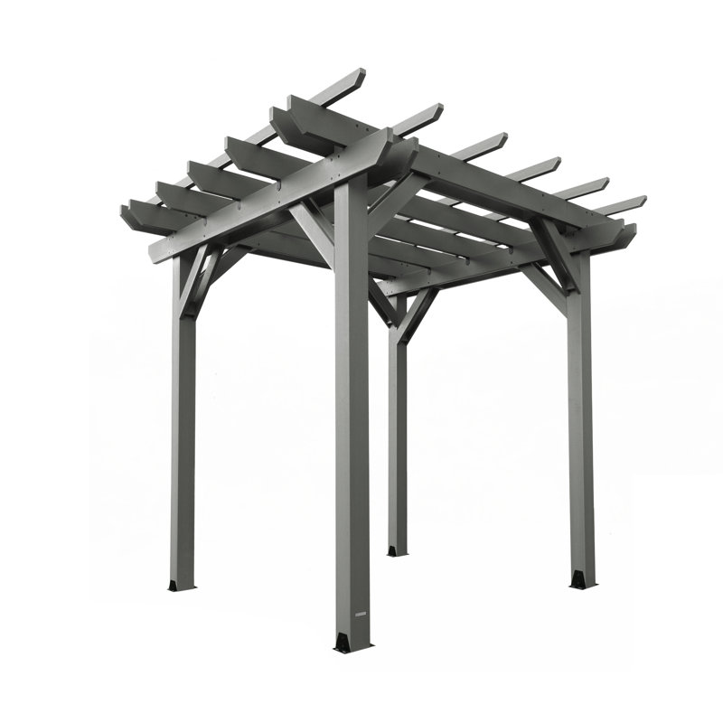 Bodhi Plastic Pergola, Coastal Teak, 8 ft. W x 8 ft. D