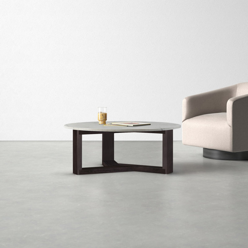 Hollins Marble Top Coffee Table, Charcoal