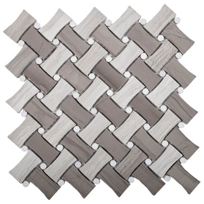 11" x 11" Wood Basketweave Mosaic Wall & Floor Tile