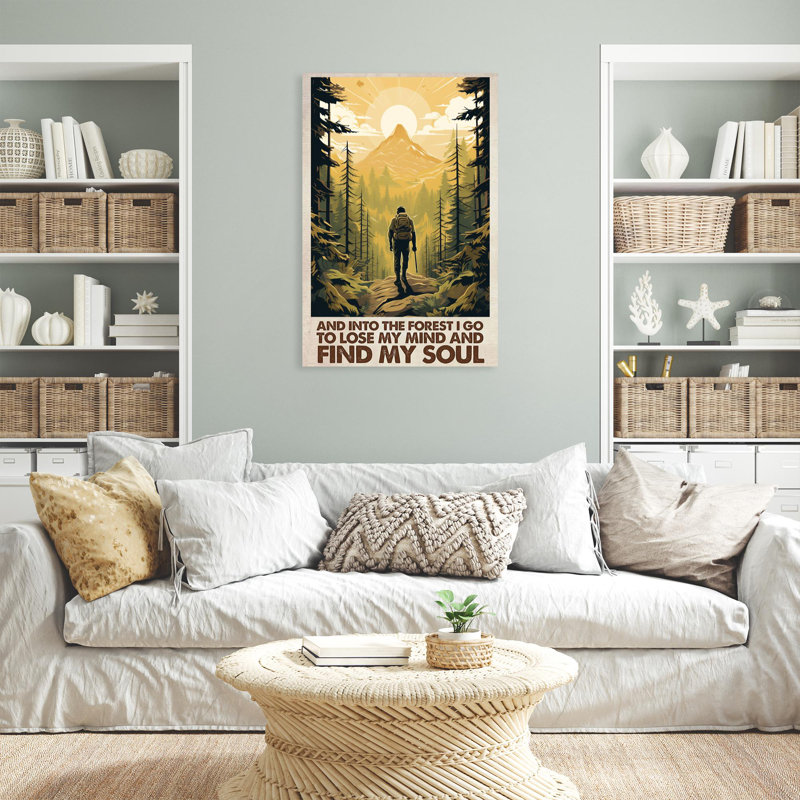 Hiking And Into The Forest, H 36 po x l 24 po x P 1,25 po