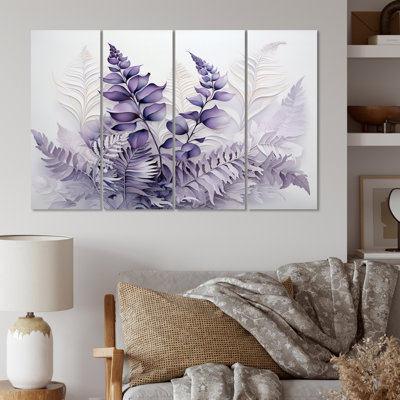 Ferns Violet Dream I Plants & Flowers Wall Decor on Metal