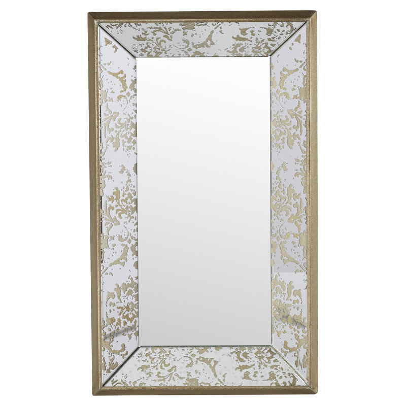 Silver Glass Framed Accent Mirror, 20" x 12", Rectangle