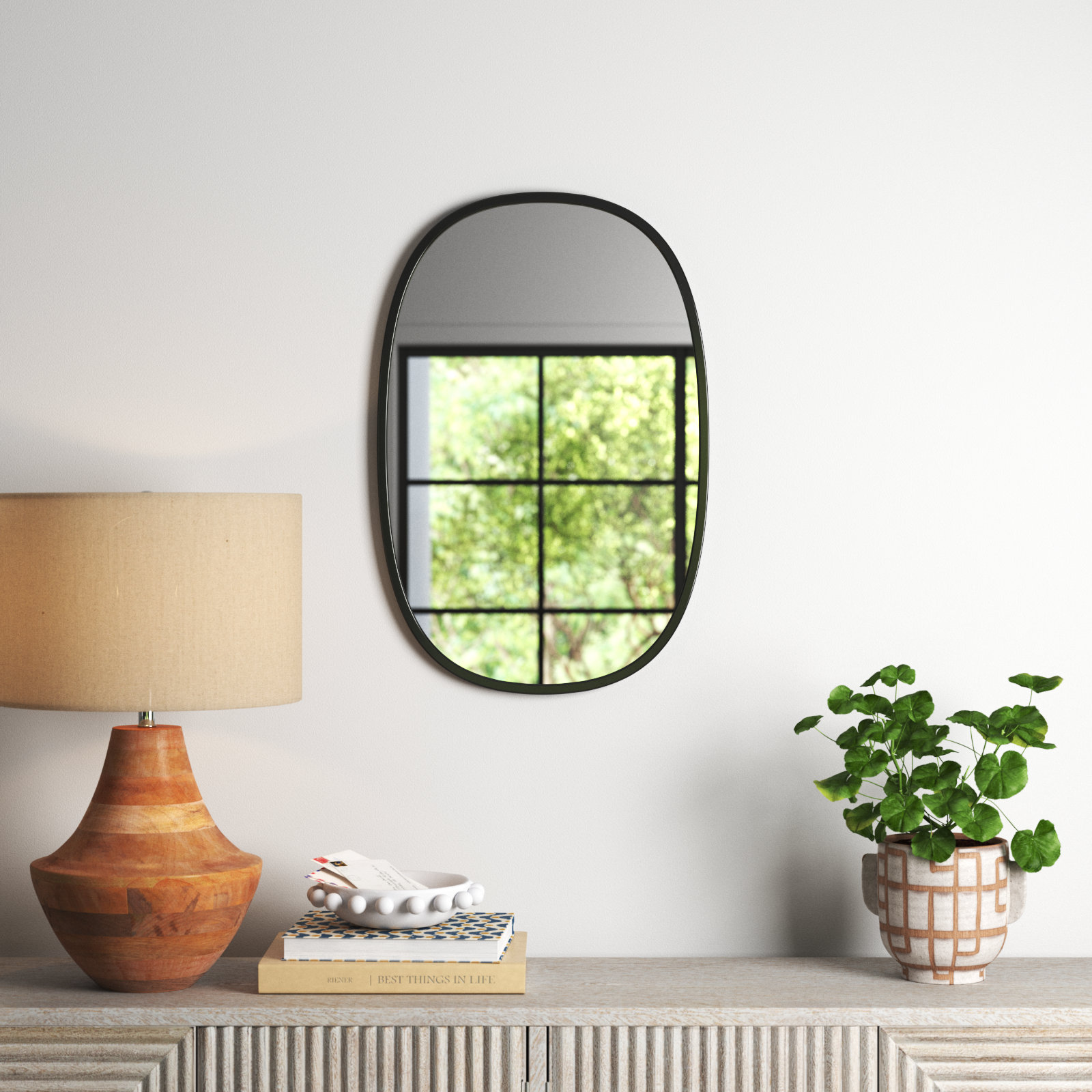 Sabine 30" Accent Mirror, Black, 36" x 27"