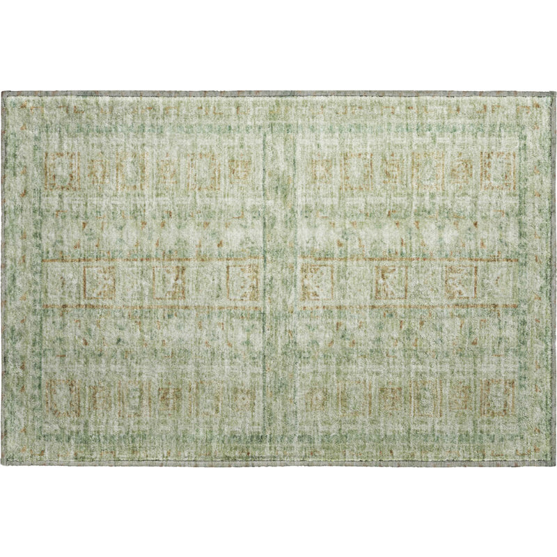 Premium Machine Washable Mayfield Striped Rug, 1'8" x 2'6", Green
