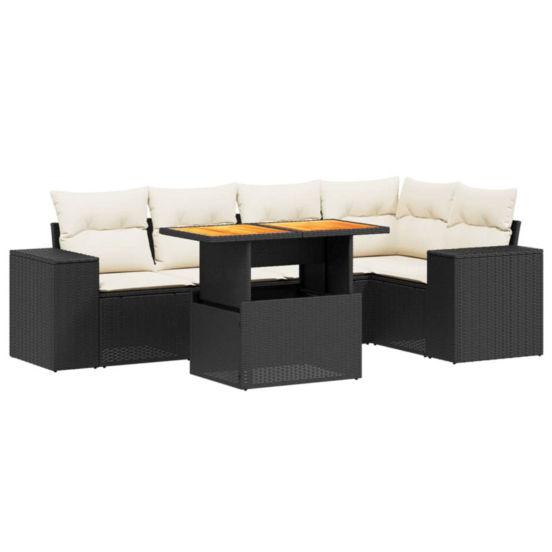 Vidaxl Garden Sofa Set Black