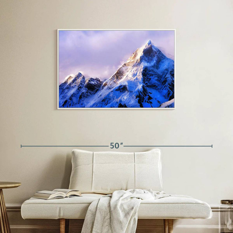 Sommet du mont Everest, Cadre flottant blanc, 37 po x 25 po