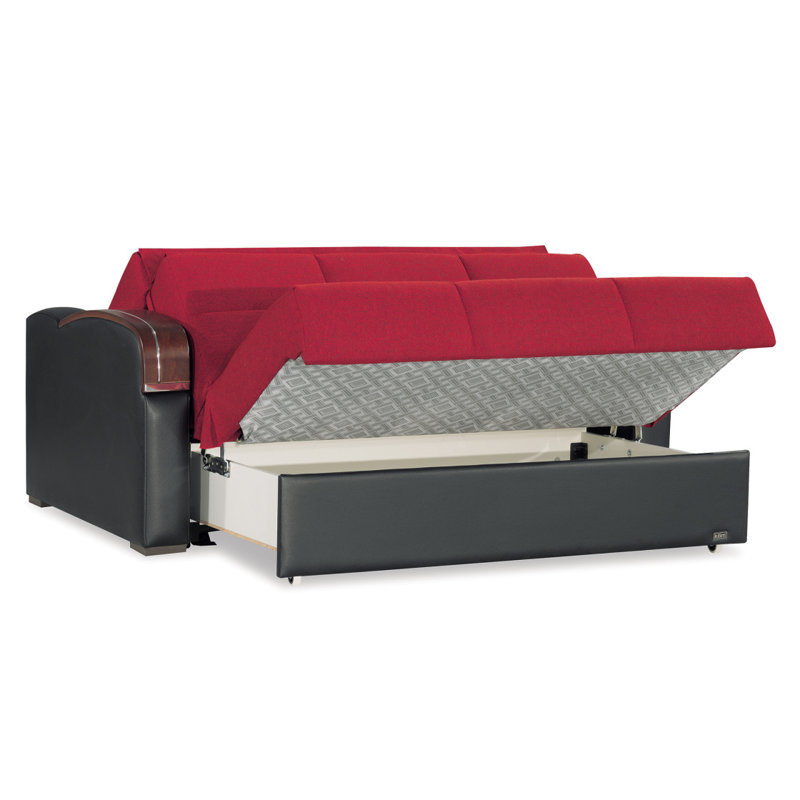 Causeuse convertible avec rangement Primenest, Rouge