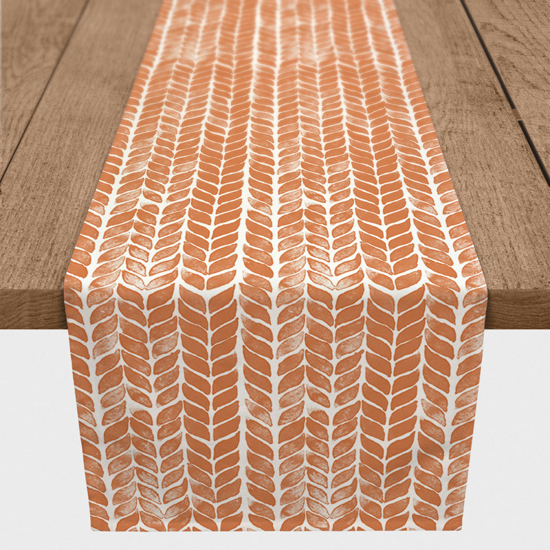 Cenya Rectangle Polyester Table Runner, 72" x 16", Orange