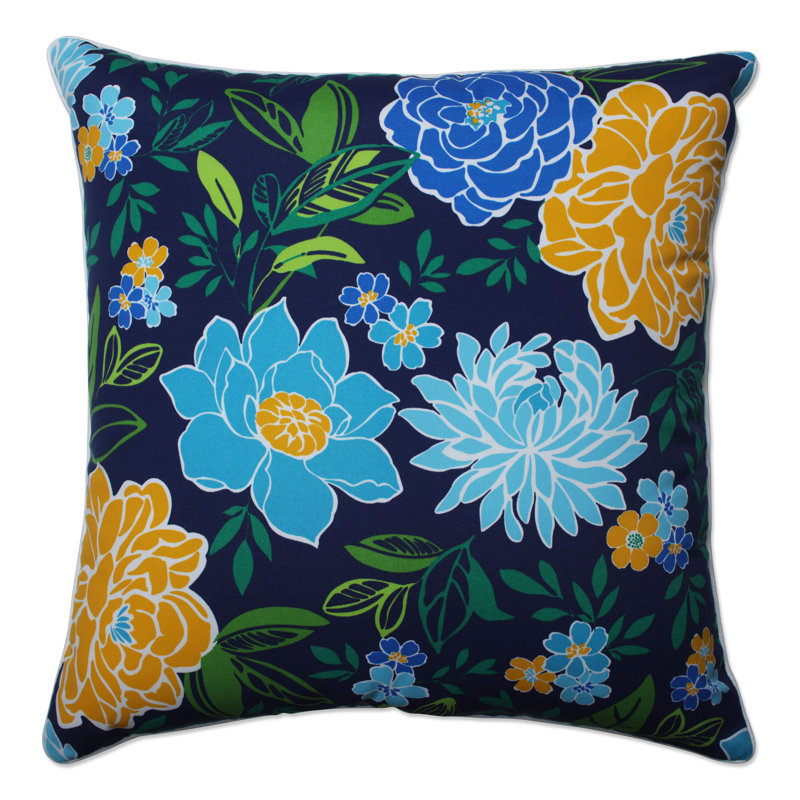 Floral Outdoor Reversible Throw Pillow