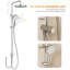 Complete Shower Kit – 25 cm Rainfall Shower Head, Height-Adjustable Rail & 3-Mode Handheld, No-Drill Mounting, 1.5 m Hose, Shower Faucet Set for Bathroom-825911163