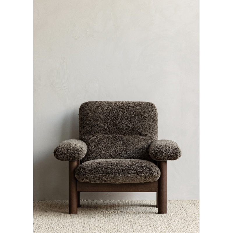 Brasilia Lounge Chair, Sheepskin Root, Walnut