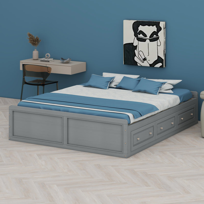 Platform Bed Frame With Drawers