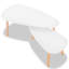 Ensemble de 2 tables basses gigognes Dose, blanc et brun, en bois de pin massif-118124055
