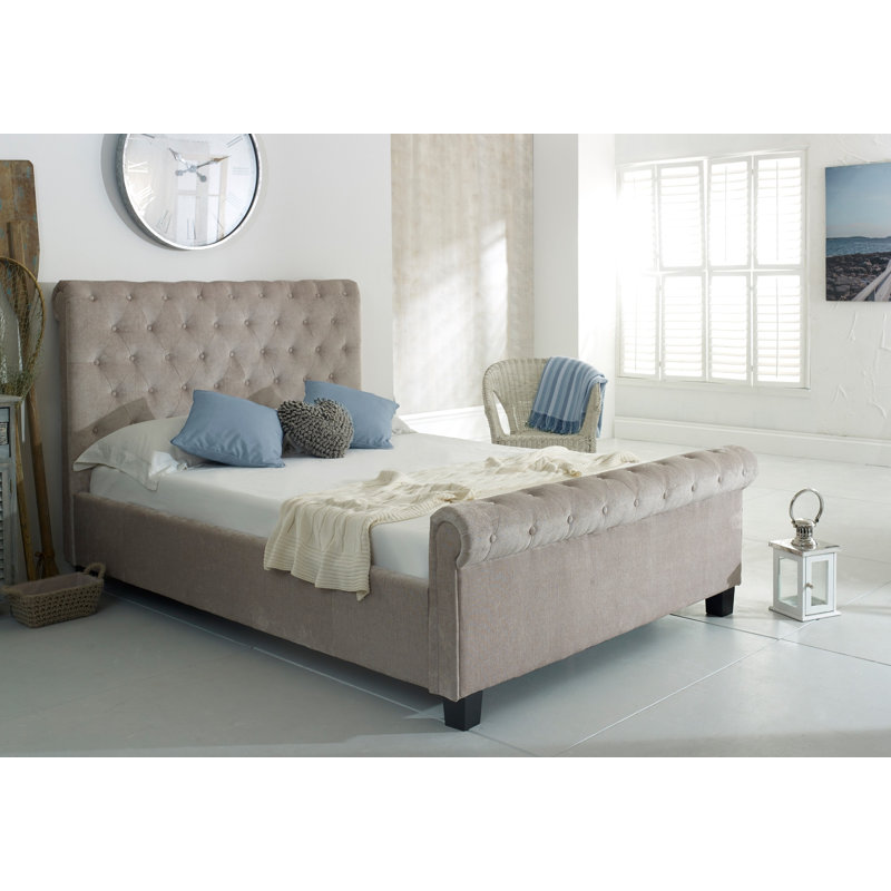 Eric Upholstered Ottoman Storage Bed, Mink, Kingsize (5')