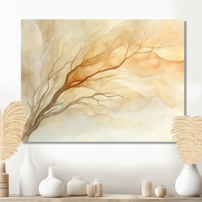 Tree Silhouette Wall Art, Windy Tree Canvas, Deilkes