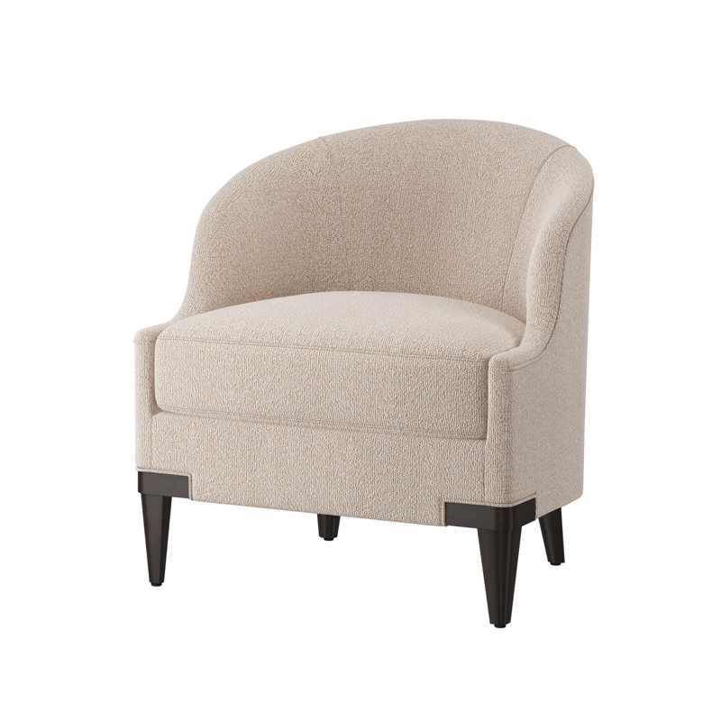 Fauteuil demi-tonneau Lafayette, Expresso, Promise écru (tissu performance) 1353-92