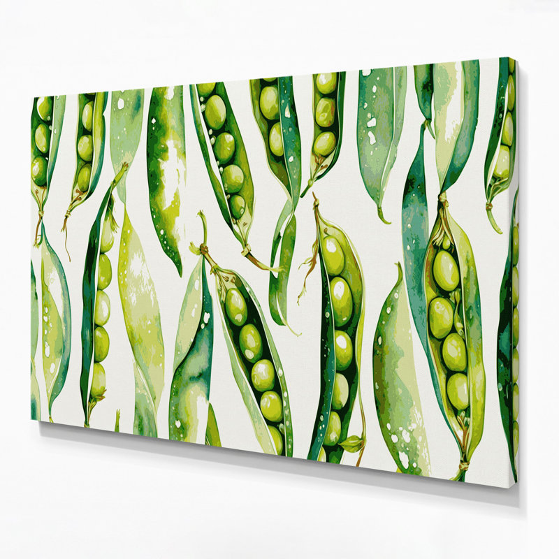 Vegetables Edamame White Canvas Wall Art, 20" H x 30" W