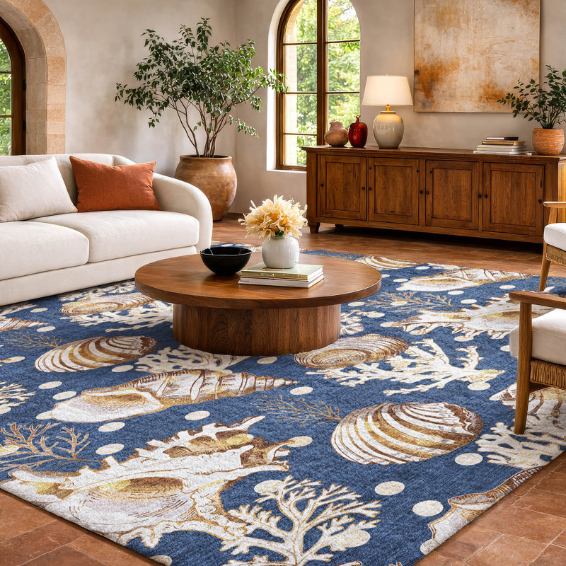 Tapis à poil long de qualité supérieure lavable à la machine Dream ADS185, Bleu, 3 pi x 5 pi