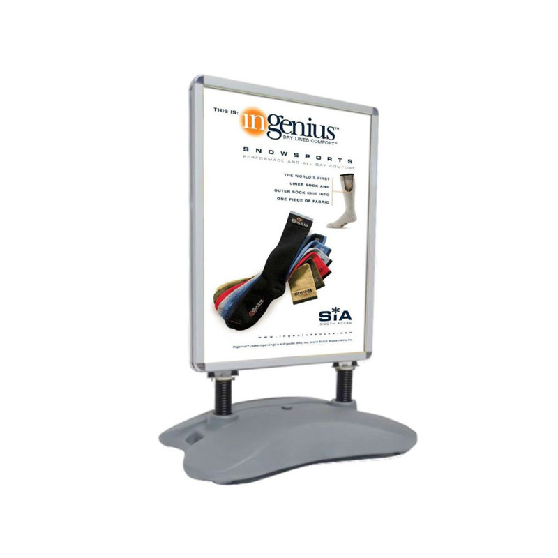 Gray Aluminum Double-Sided Outdoor Poster Frame Stand 24" x 32"