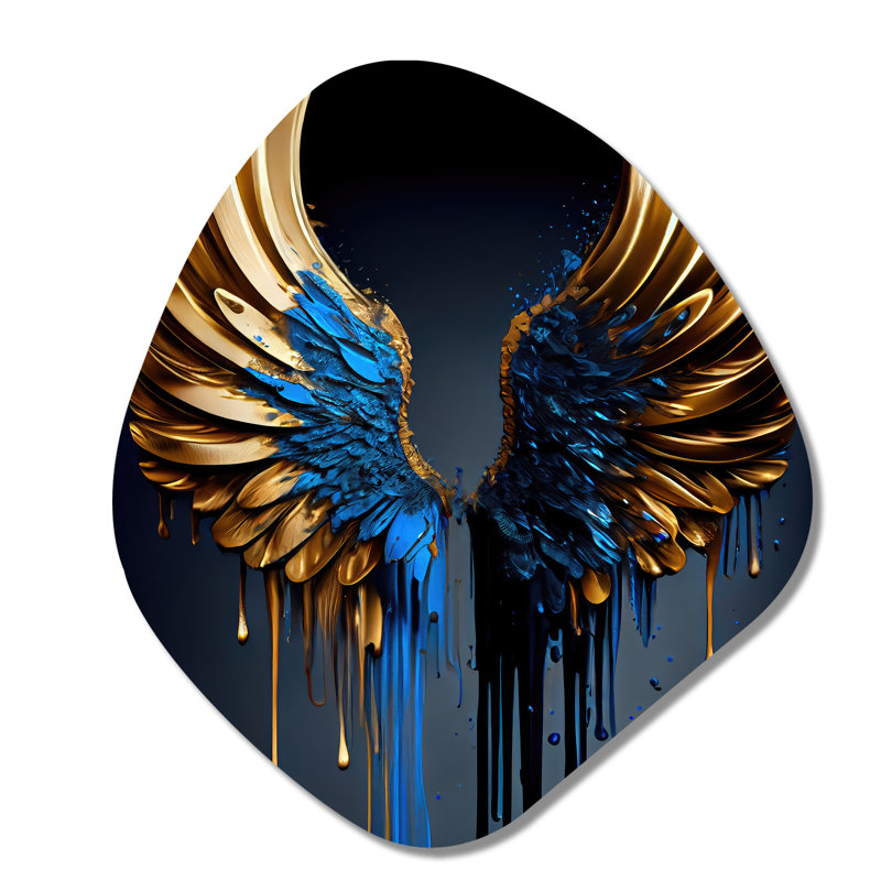 Avelines - Ailes asymétriques, art en métal, sculpture murale en forme unique, H 35 po x l 31 po x P 1 po