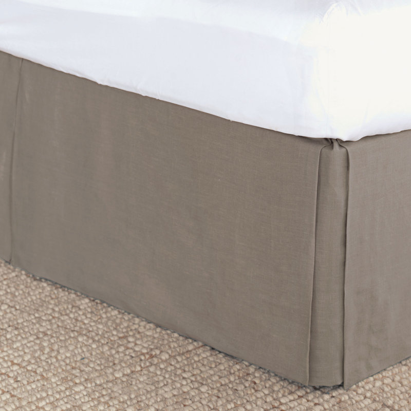 Resort Linen Program Linen Pleated Bed Skirt, Twin, Stone