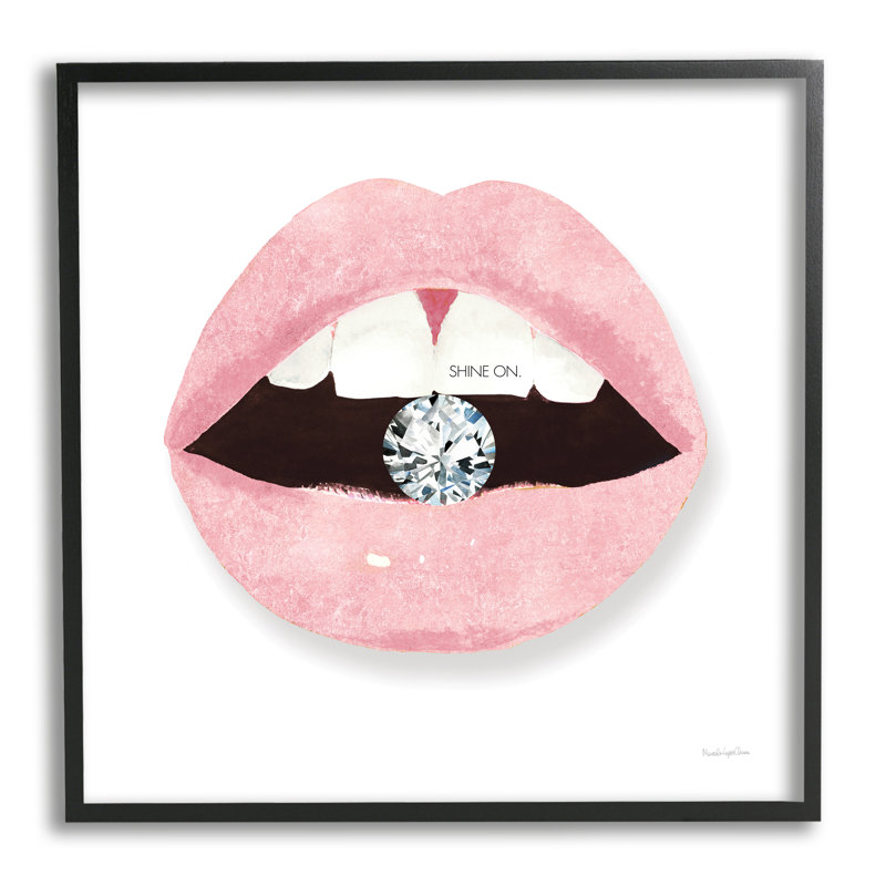 Shine On Glam Lips, Giclée encadrée noir minuit, H 12 po x l 12 po x P 1,5 po