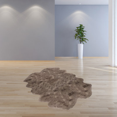 Tapis en peau mouton taupe area Whitt