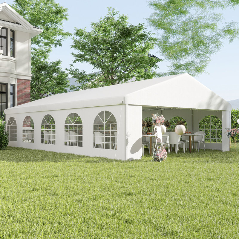 Heavy Duty Carport & Party Tent 16' x 32' with Removable Sidewalls and Double Doors, Large Canopy Tent, Sun Shade Shelter, for Parties, Wedding, Outdoor Events, BBQ