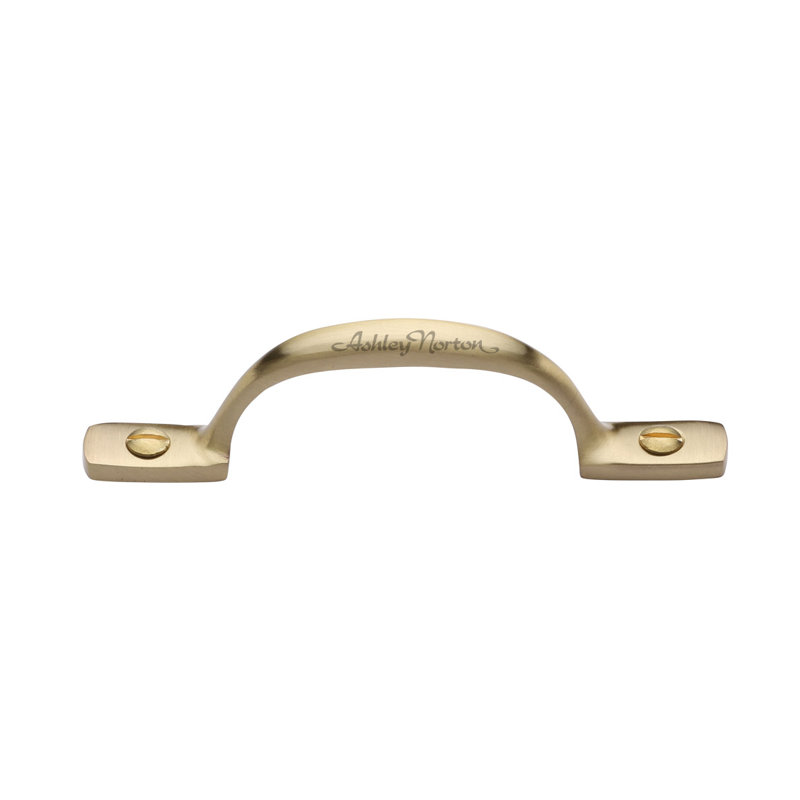 Poignée de ceinture pour armoire et fenêtres, Laiton satiné, 5 3/16"