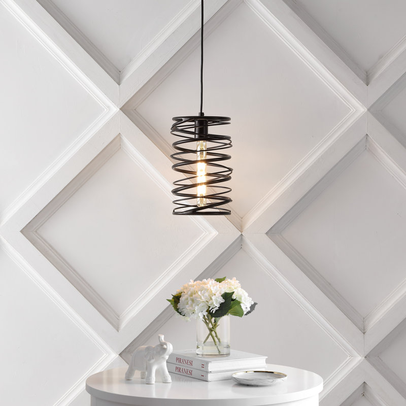 Luminaire suspendu géométrique à 1 lumière Chadwood, Bronze huilé