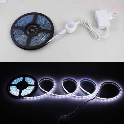 16ft 300-LEDs Motion Activated Strip Light Bed Light with Timer 6000K