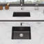 Évier de bar encastré en composite de quartz durable avec conception antibruit pour cuisines modernes, 53 x 46 x 24,5 cm