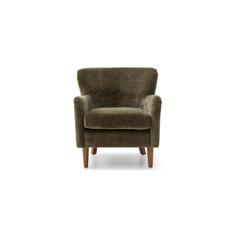 Matilda Chenille Wingback Armchair, Green