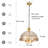 3 Light Dimmable Tiffany Glass Chandelier with Gold Finsh