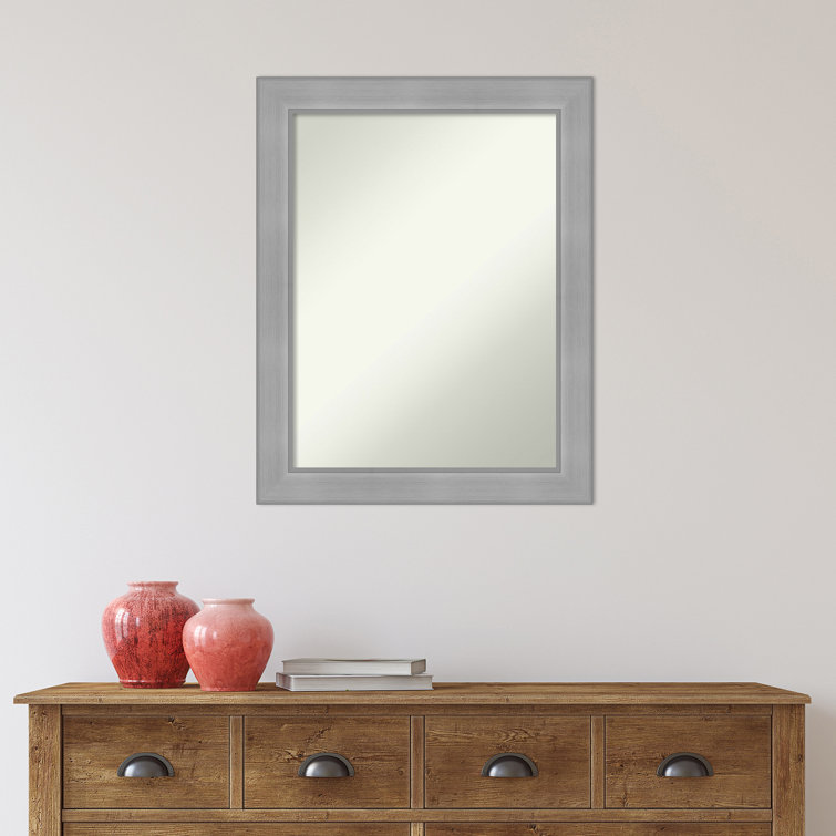 Latitude Run® Vista Brushed Nickel 22.25 in. x 28.25 in. Bathroom Vanity  Non-Beveled Wall Mirror Wayfair