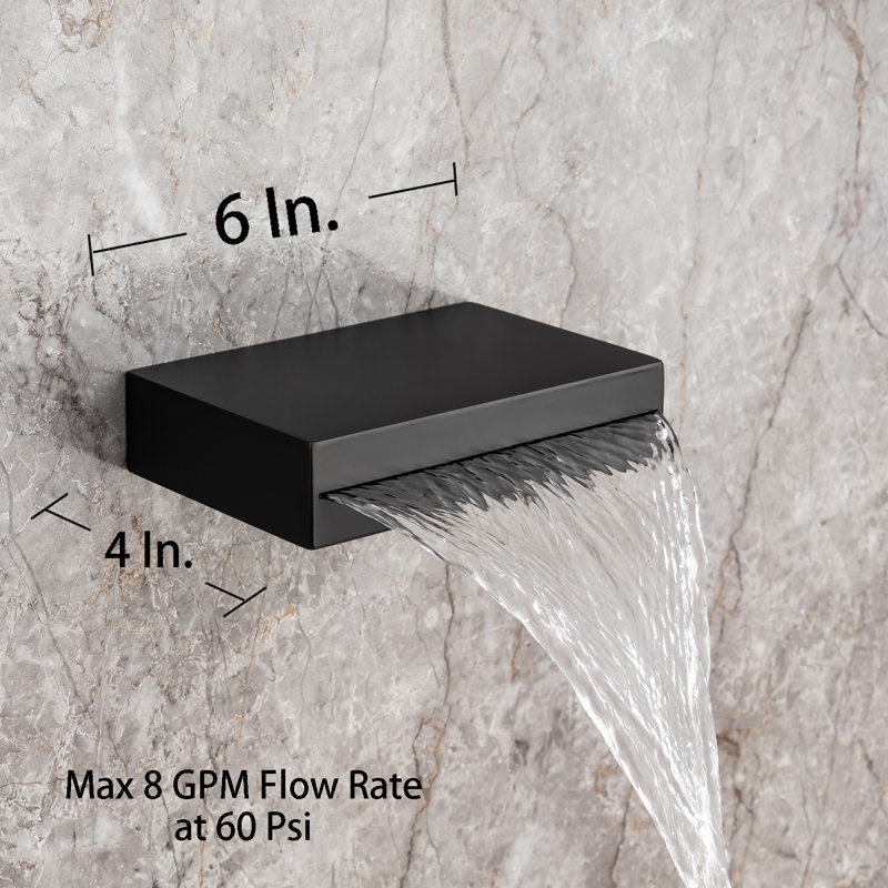 Pomme de douche fixe avec valve brute, Noir mat