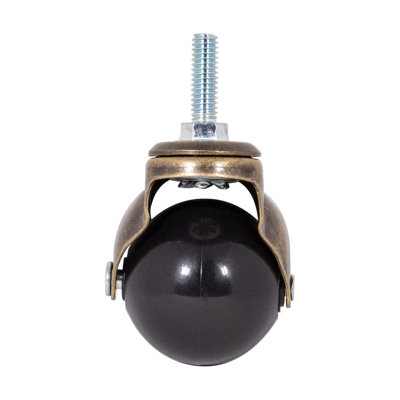1-1/2" Diameter Swivel Hooded PVC Ball Caster 5/16-18 x 1" Threaded Stem 4 Pack