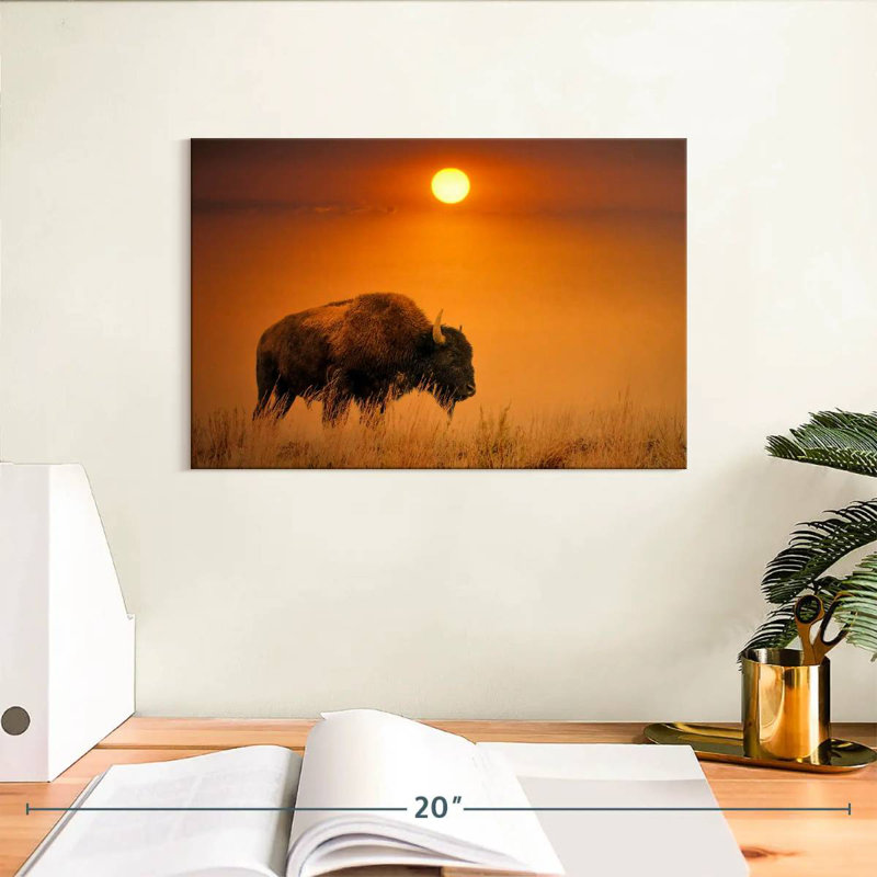 Lever de soleil bison Brampt, H 8 po x l 12 po
