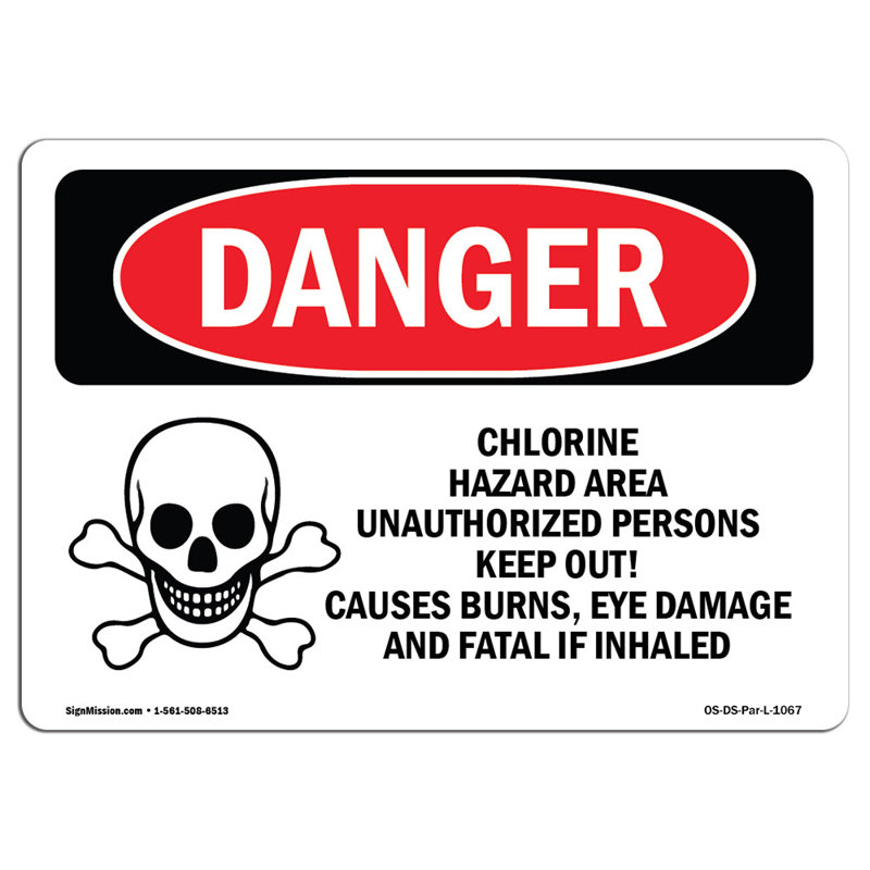 Signe de danger, H 12 po x l 18 po x P 0,1 po