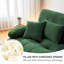 Canapé-lit modulaire en chenille vert 2 places avec 2 coussins lombaires et 2 coussins décoratifs pour petit salon