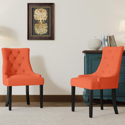 19.5'' H Tufted Linen Upholstered Pine Side Chair