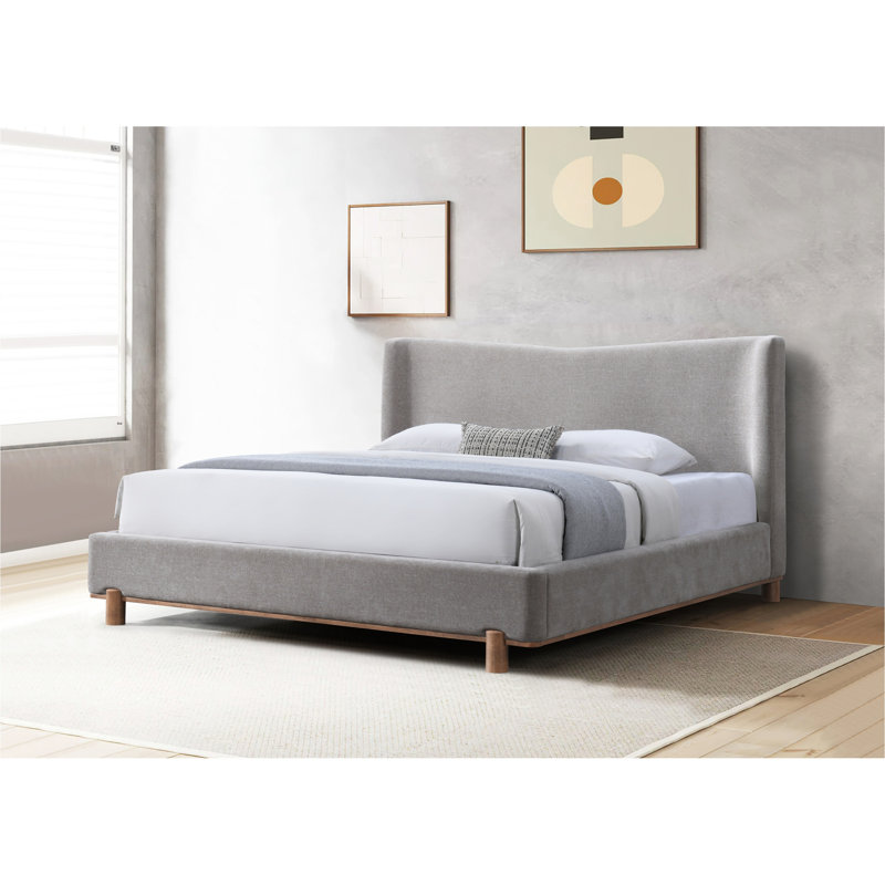 Grand lit en chenille gris Melbourne